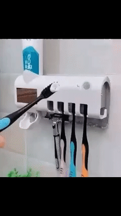 🦷 Porte-brosse à dents UV Automatique – Distributeur de dentifrice intégré