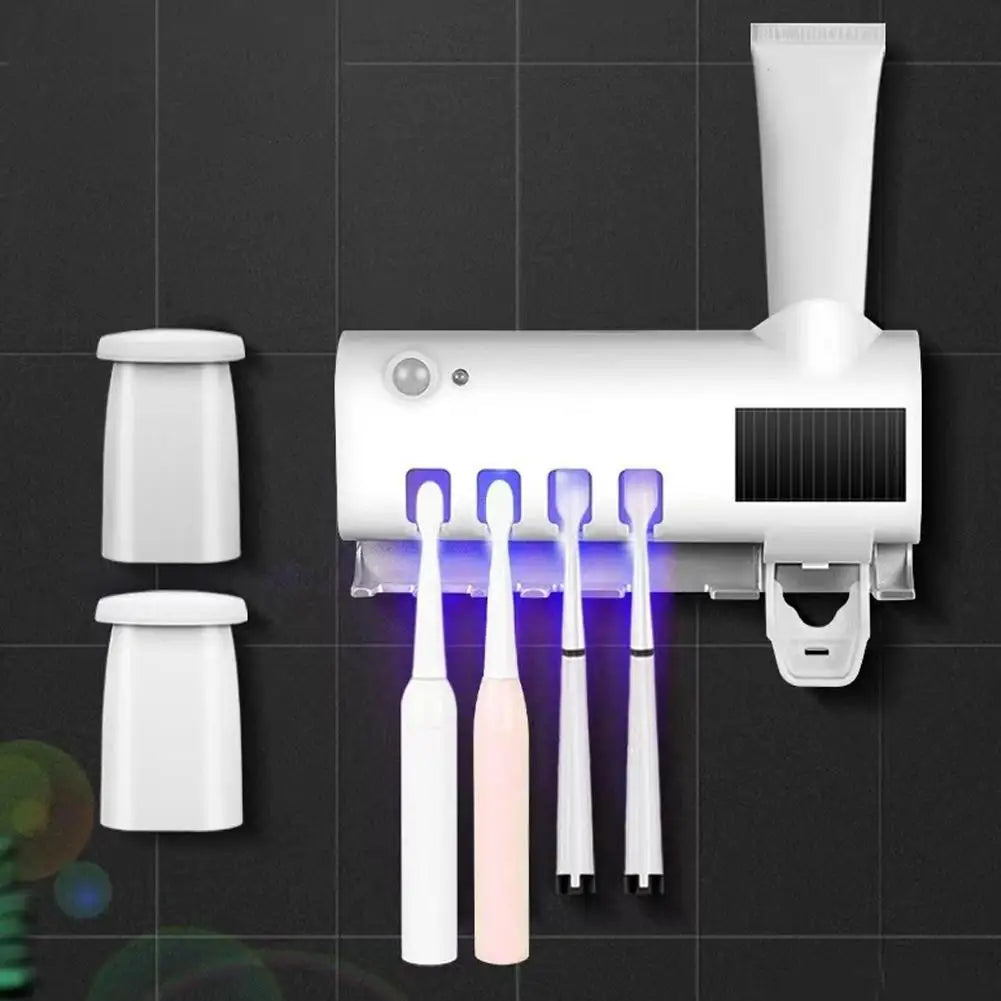 🦷 Porte-brosse à dents UV Automatique – Distributeur de dentifrice intégré